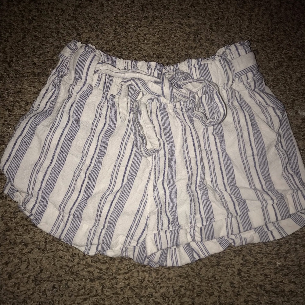 Large Sneak Peek Blue white striped shorts with strings